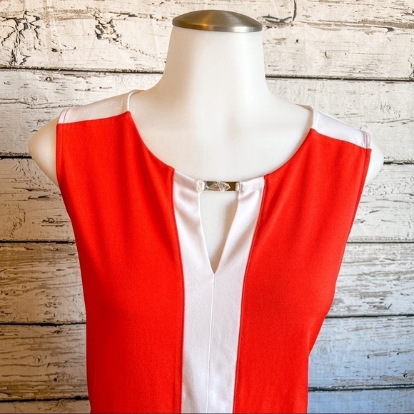 Jones NY Orange Sleeveless Gold Blouse - Picture 2 of 4